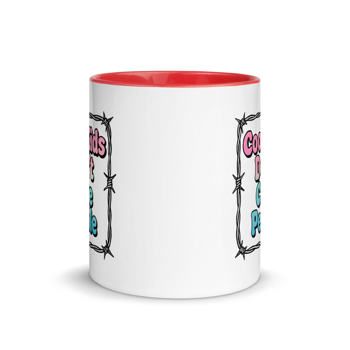 Cool Kids Don't Cage People Mug with Color Inside political activism mug Democracy First