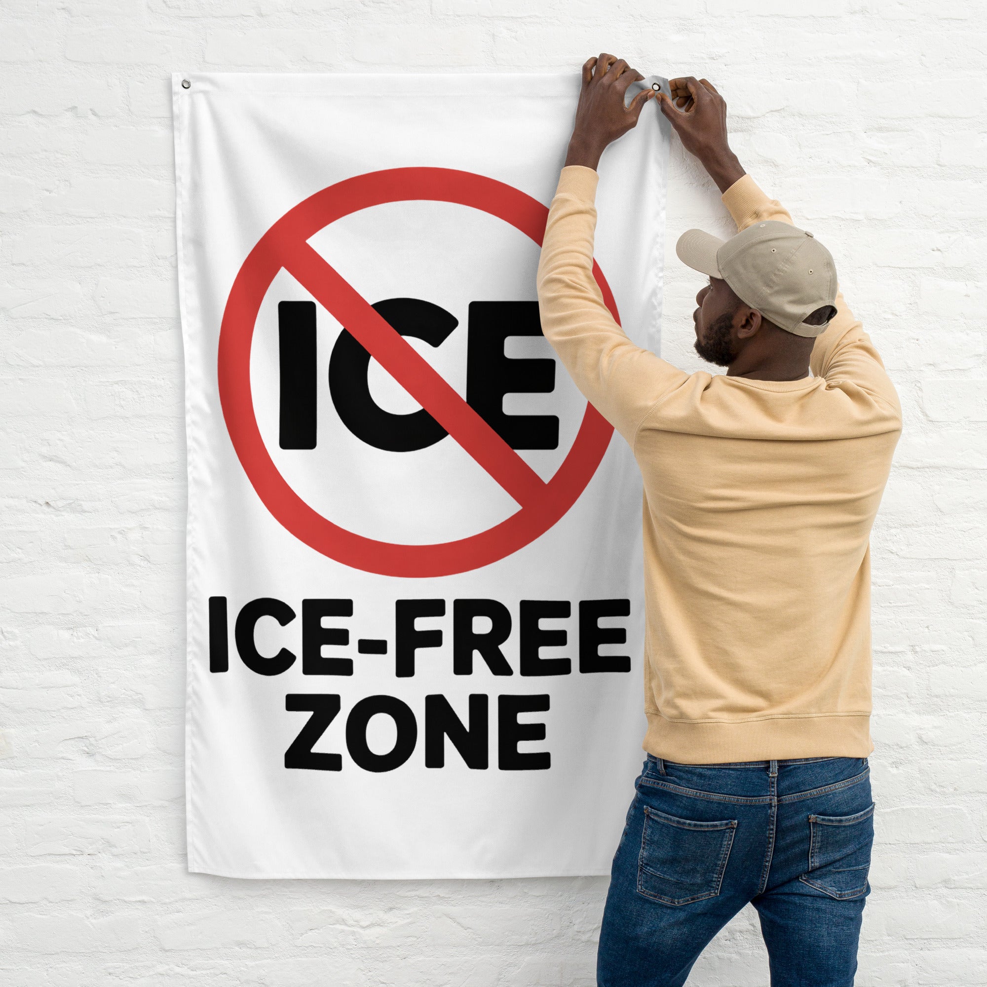 ICE FREE ZONE Flag political activism garden flag Democracy First