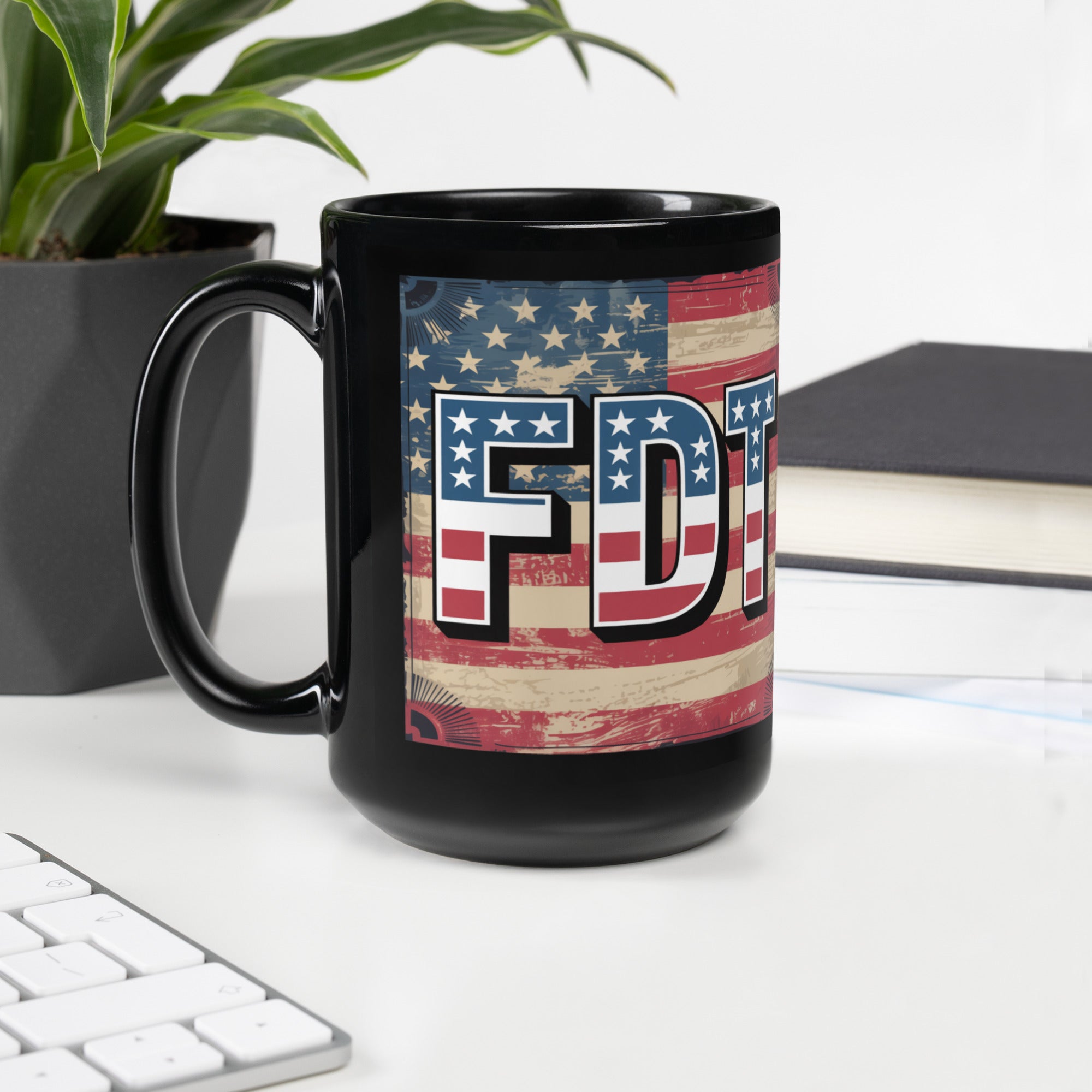 FTD Black Glossy Mug political activism mug Democracy First Main image