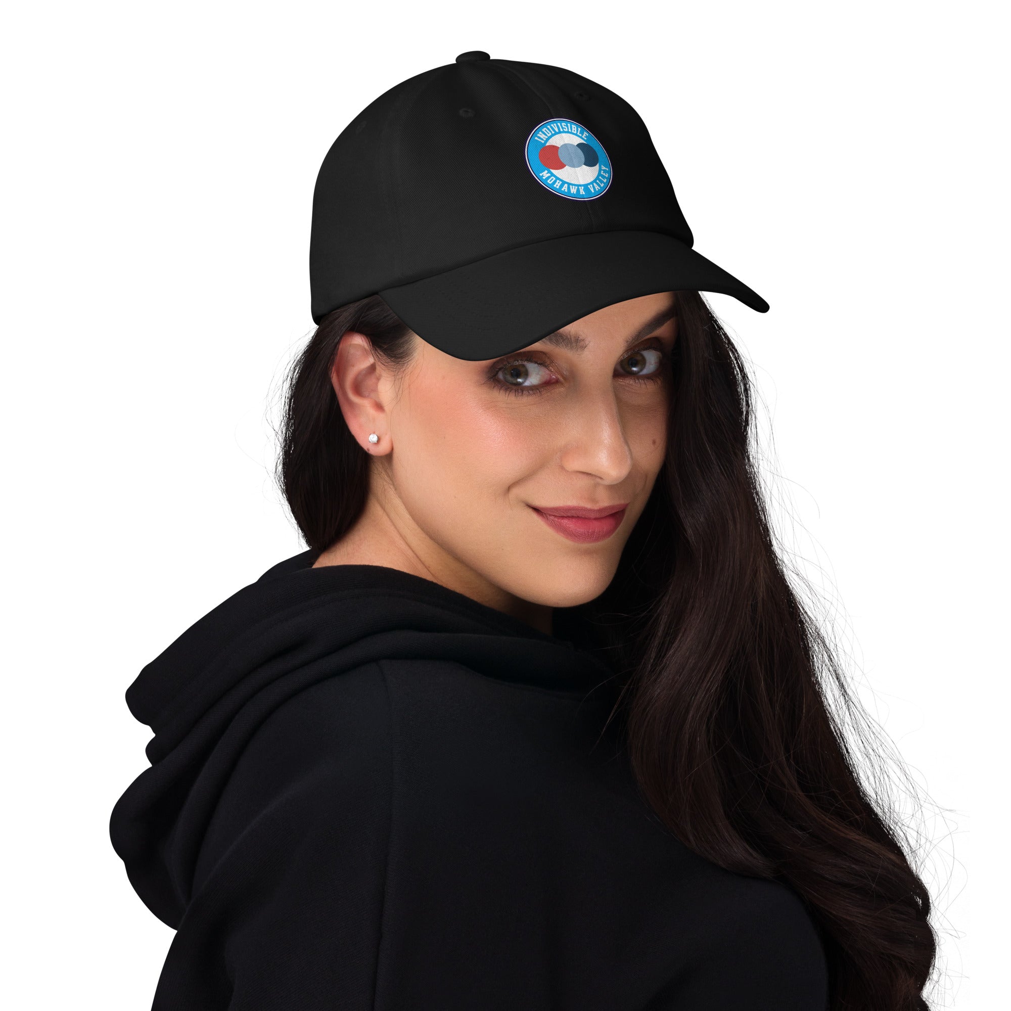 Indivisible Mohawk Valley Dad hat political activism hat Democracy First Main image