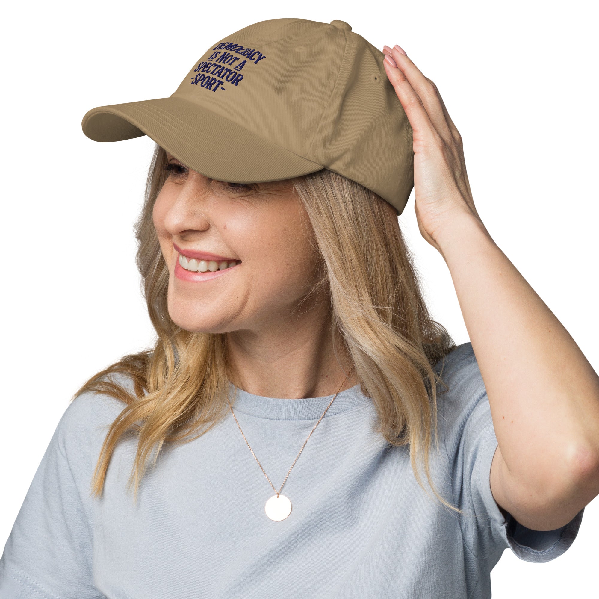 Democracy Is Not a Spectator Sport Dad hat political activism hat Democracy First