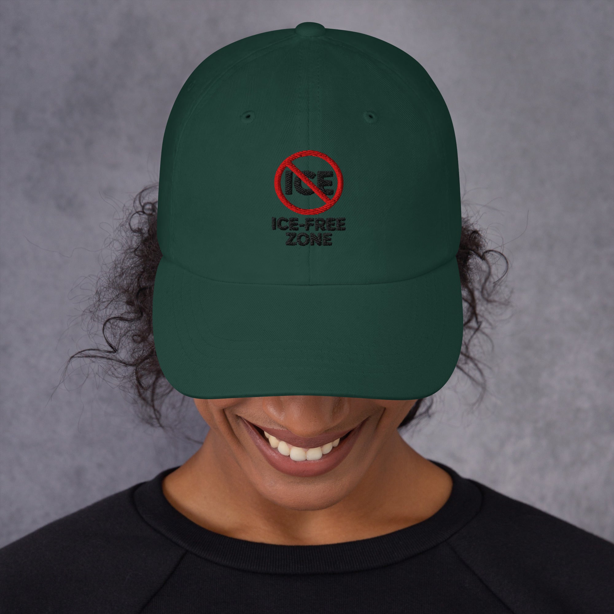 ICE FREE ZONE Dad hat political activism hat Democracy First Main image