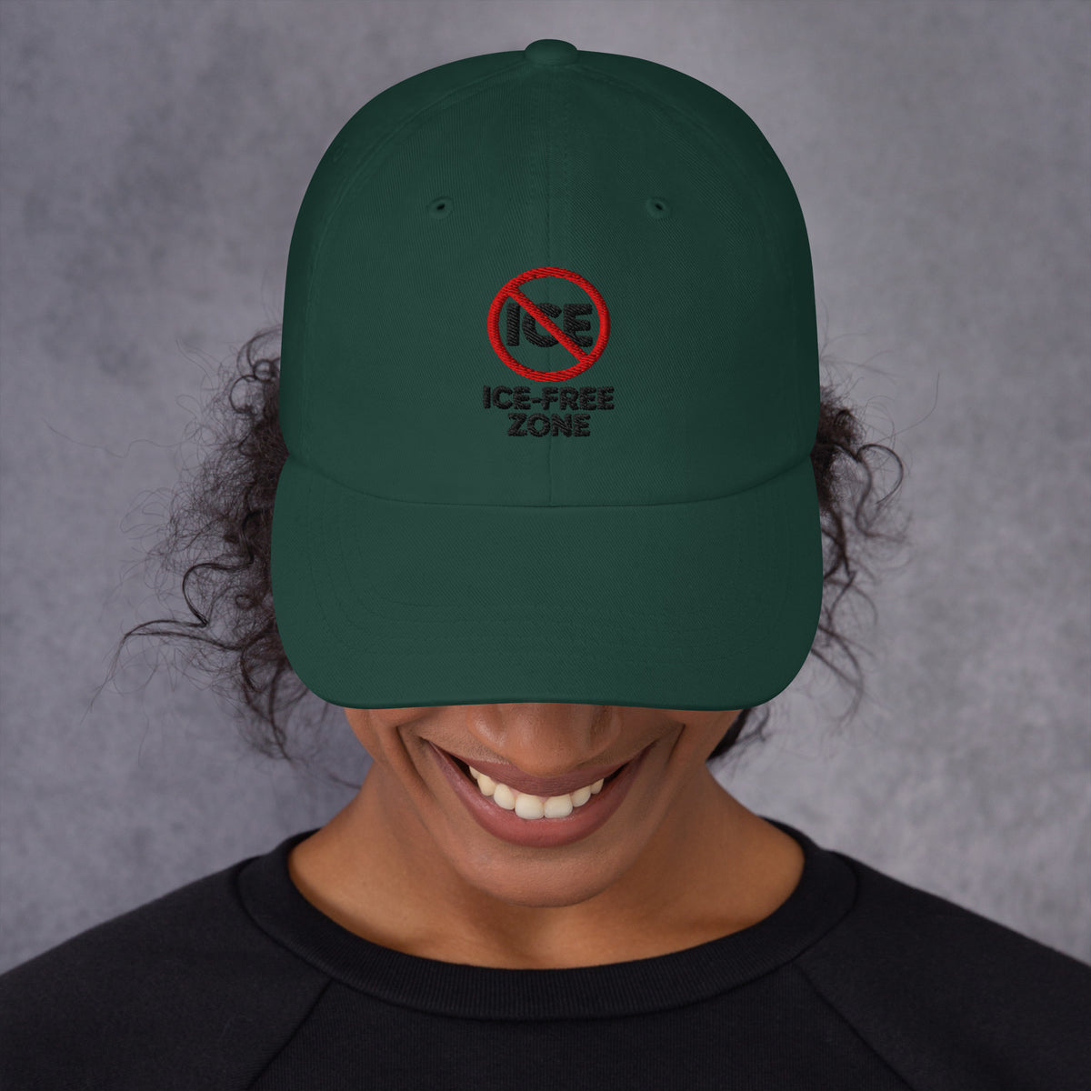 ICE FREE ZONE Dad hat political activism hat Democracy First