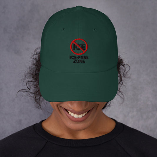 ICE FREE ZONE Dad hat political activism hat Democracy First