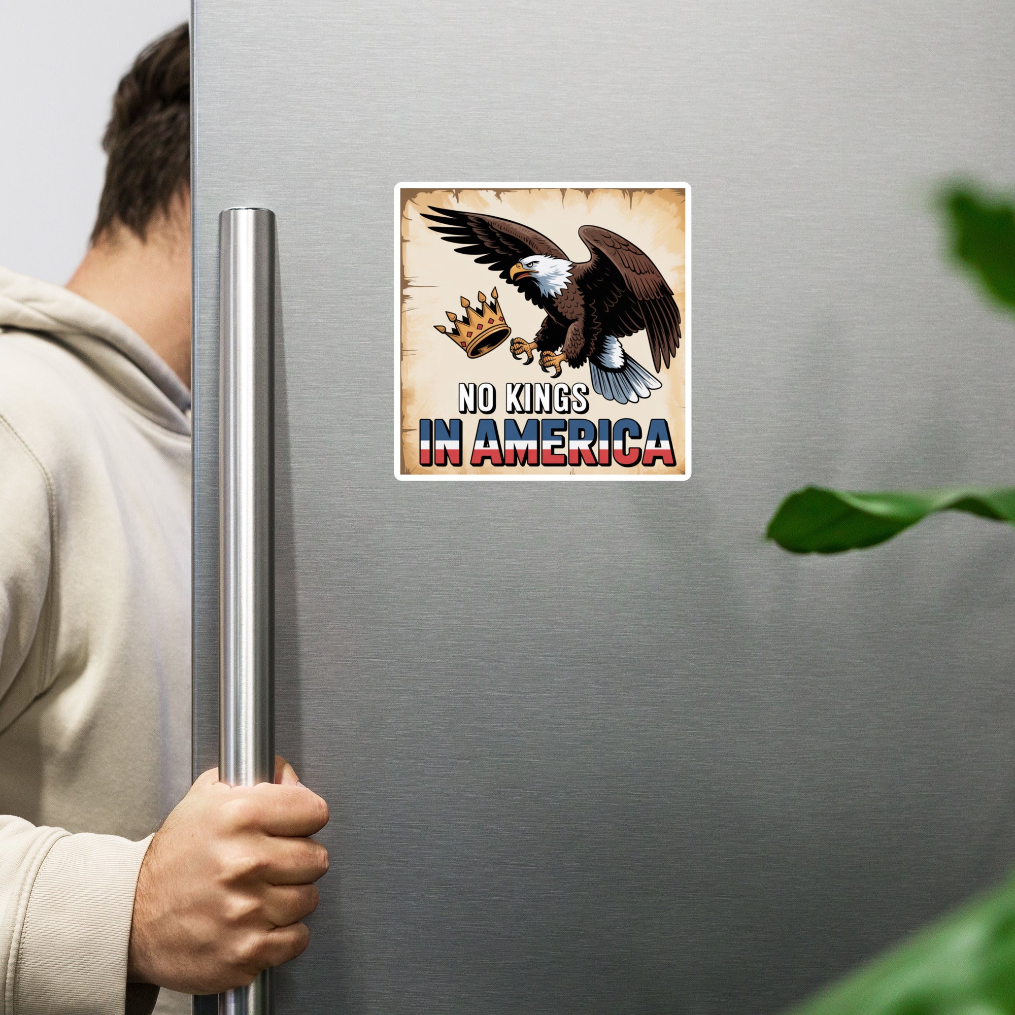 No Kings In America Magnet Democracy First political apparel