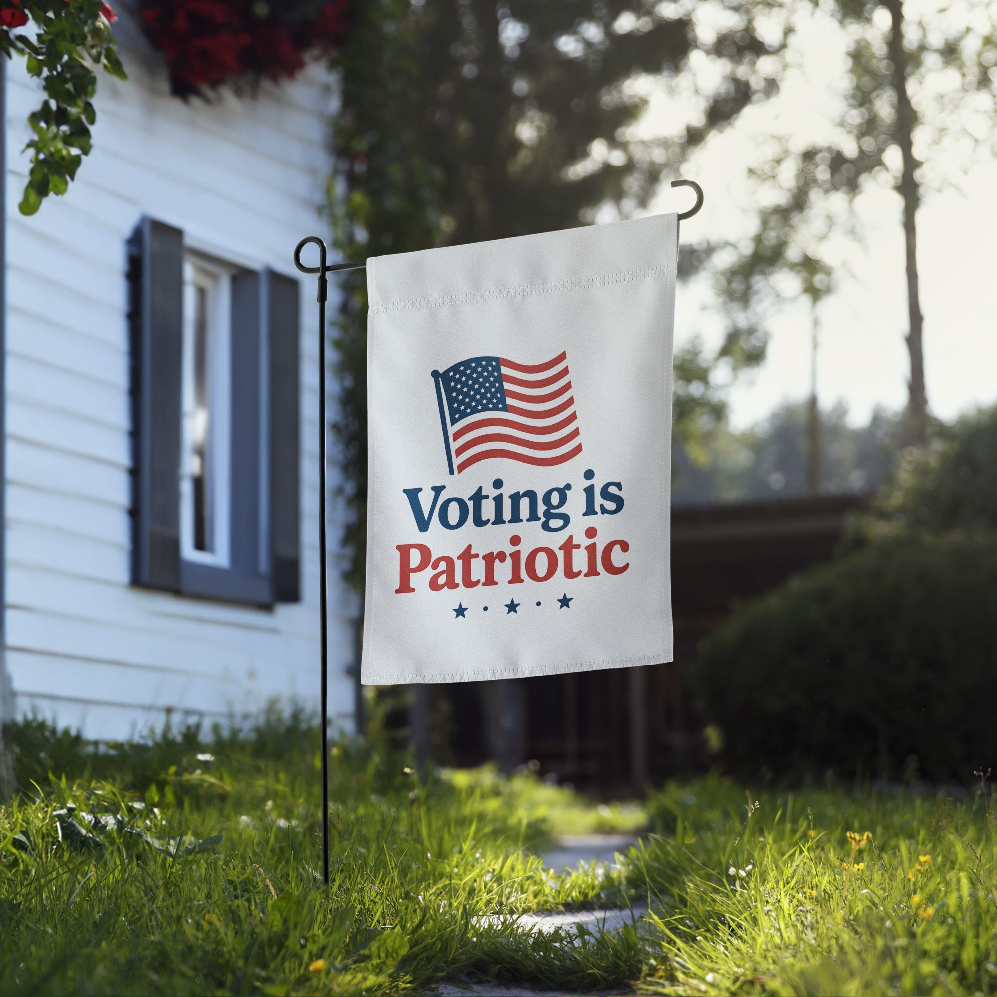 Voting is Patriotic Garden flag political activism garden flag Democracy First Main image