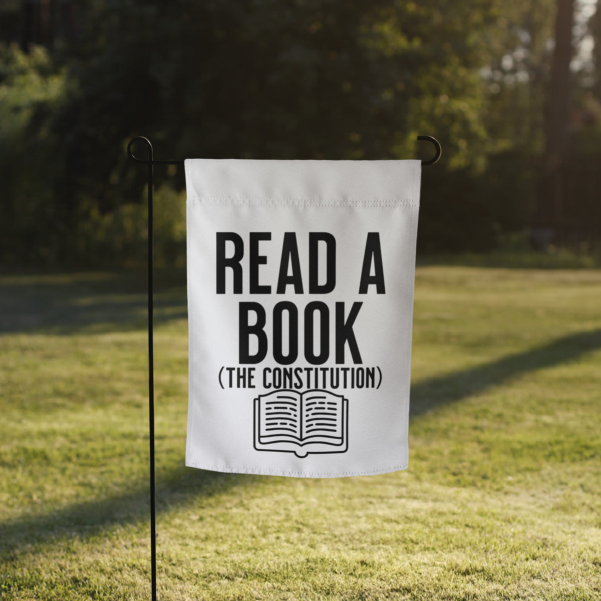 Read a Book Garden flag political activism garden flag Democracy First