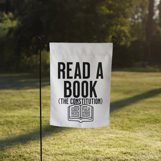 Read a Book Garden flag political activism garden flag Democracy First