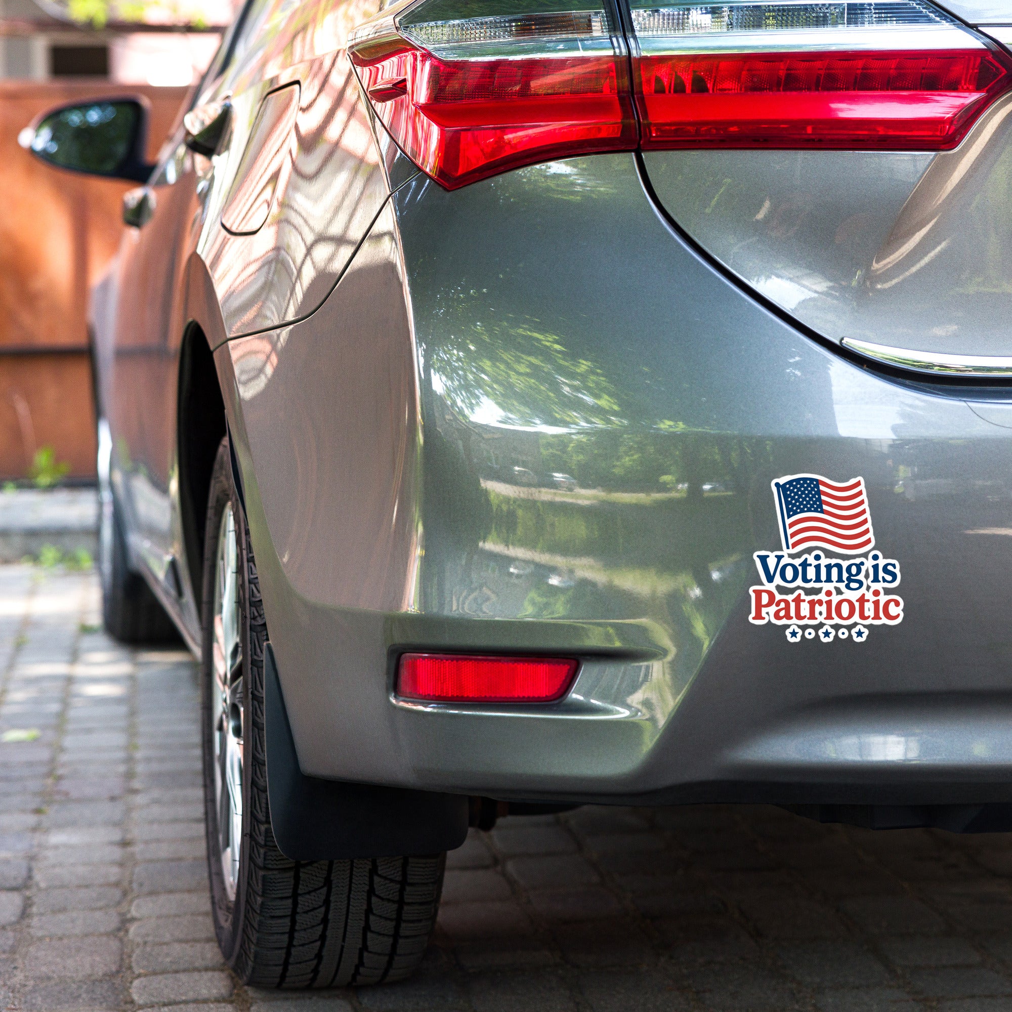 Voting is Patriotic Bubble free stickers political activism sticker Democracy First