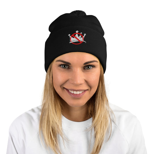No Kings (White) Pom Pom Beanie Democracy First political apparel