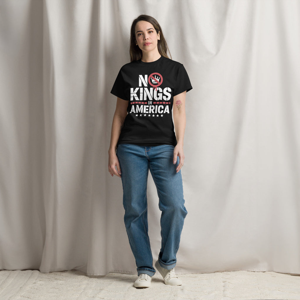 No Kings in America Unisex classic tee political activism t-shirt Democracy First