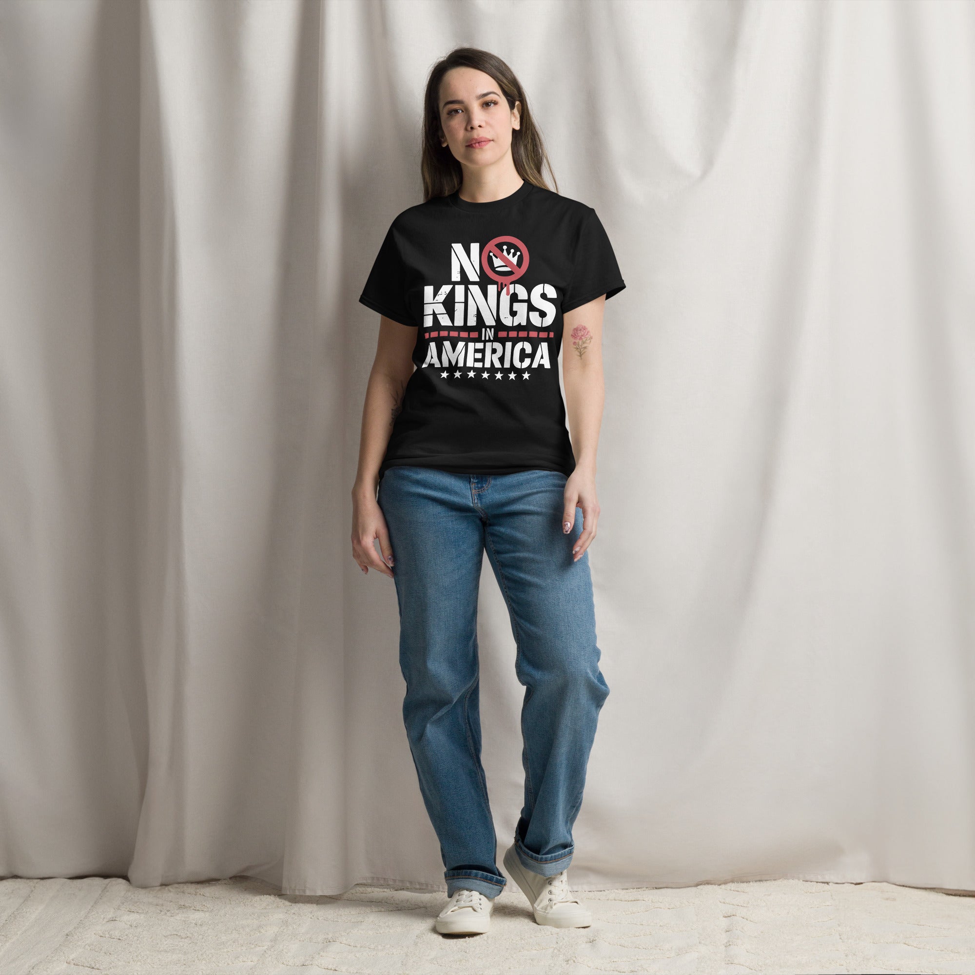 No Kings in America Unisex classic tee political activism t-shirt Democracy First