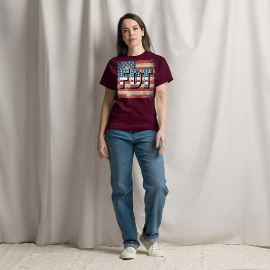 FDT Adult Unisex classic tee political activism t-shirt Democracy First