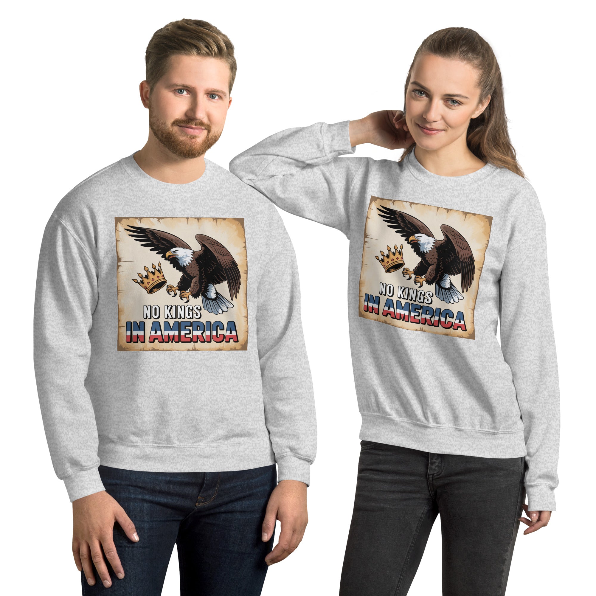 No Kings In America Unisex Sweatshirt political activism sweatshirt Democracy First