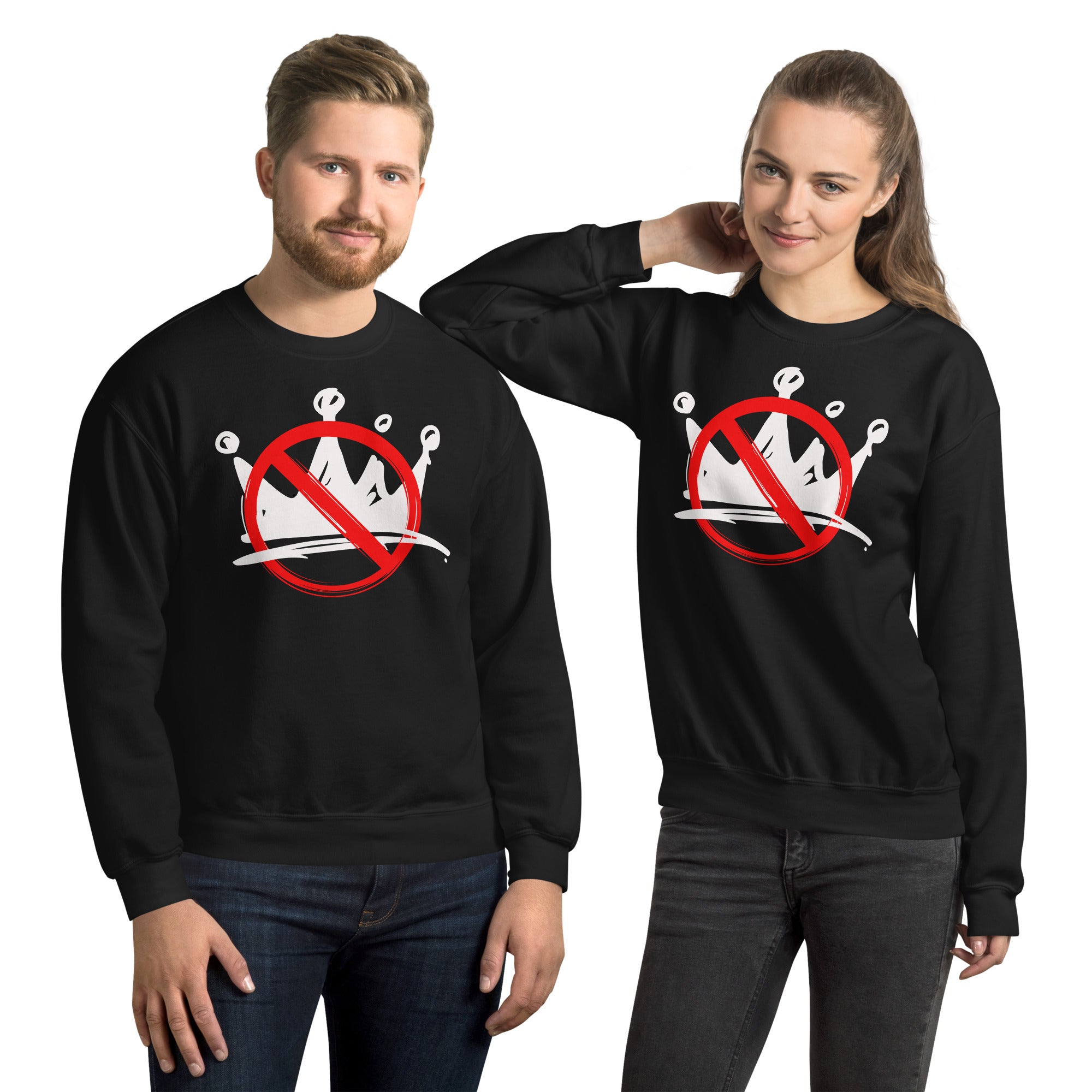 No Kings Logo White Unisex Sweatshirt political activism sweatshirt Democracy First