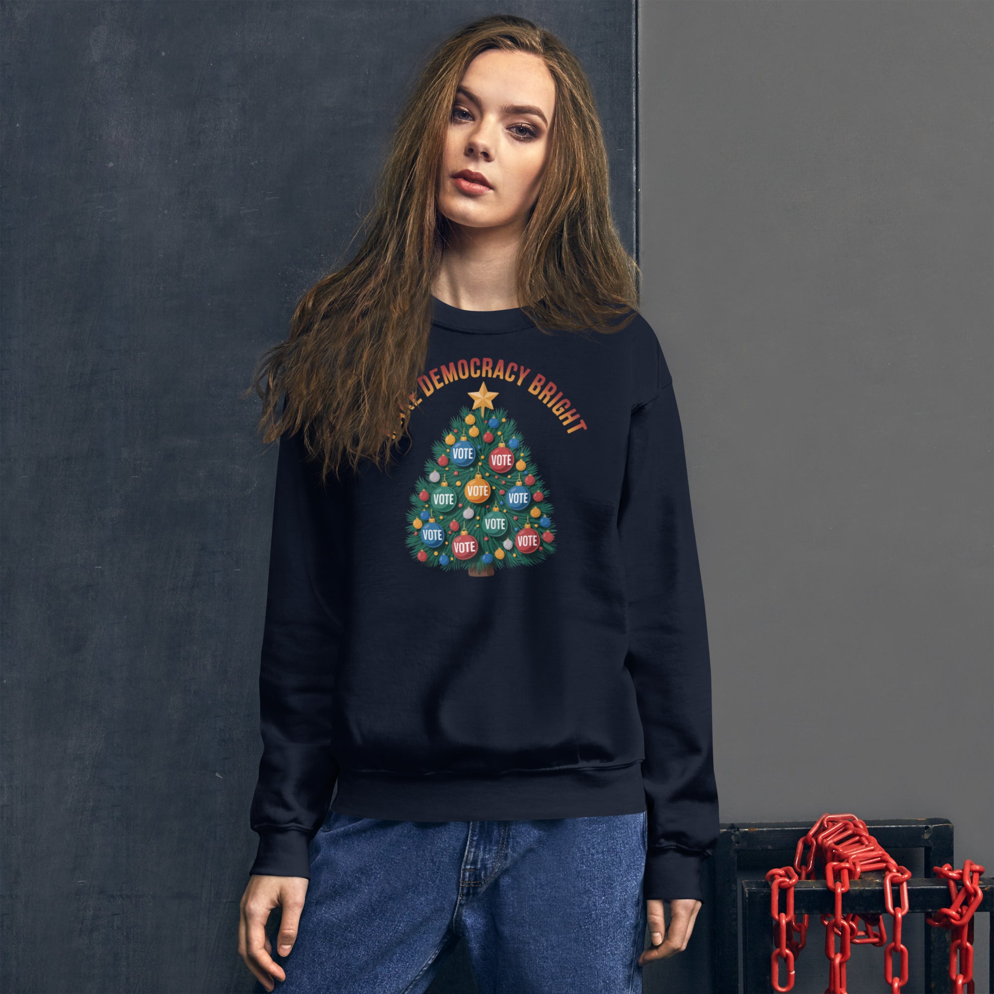 Make Democracy Bright Unisex Sweatshirt political activism sweatshirt Democracy First