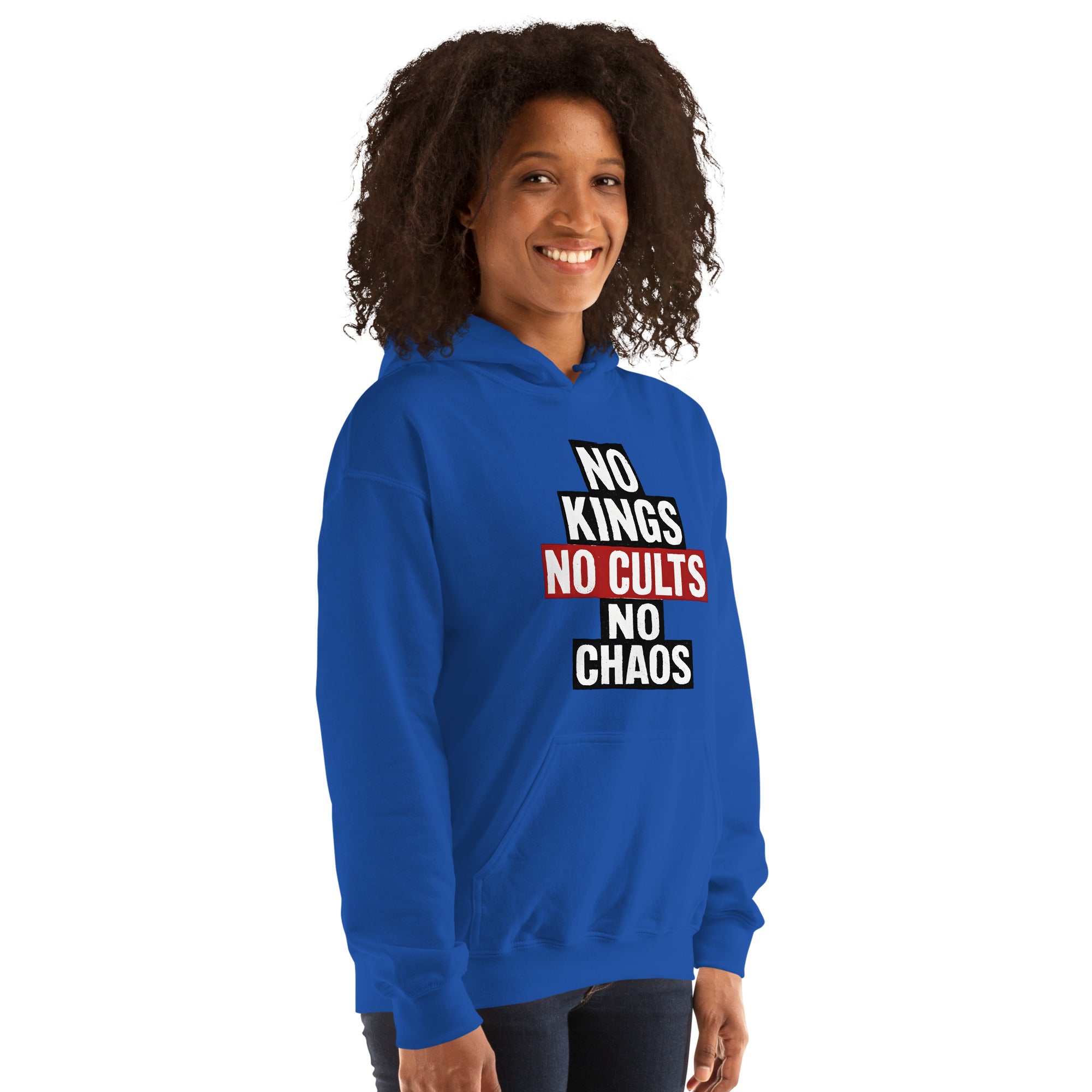 No Kings, No Cults, No Chaos-Unisex Hoodie Secondary image
