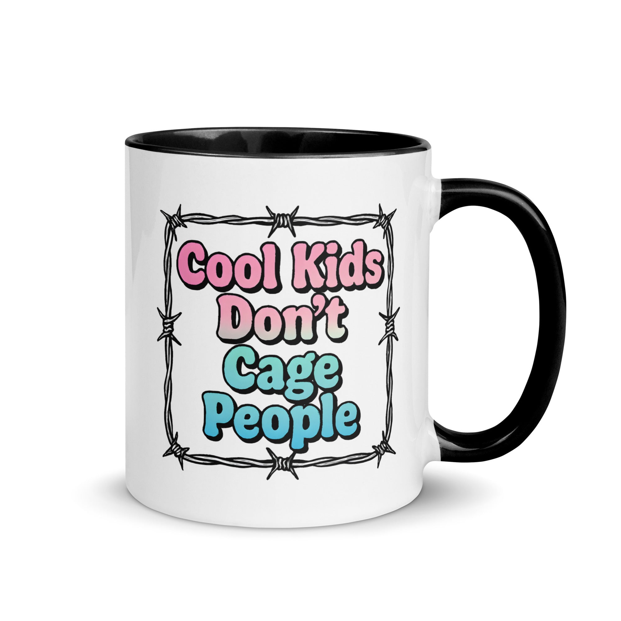 Cool Kids Don't Cage People-Mug with Color Inside Secondary image