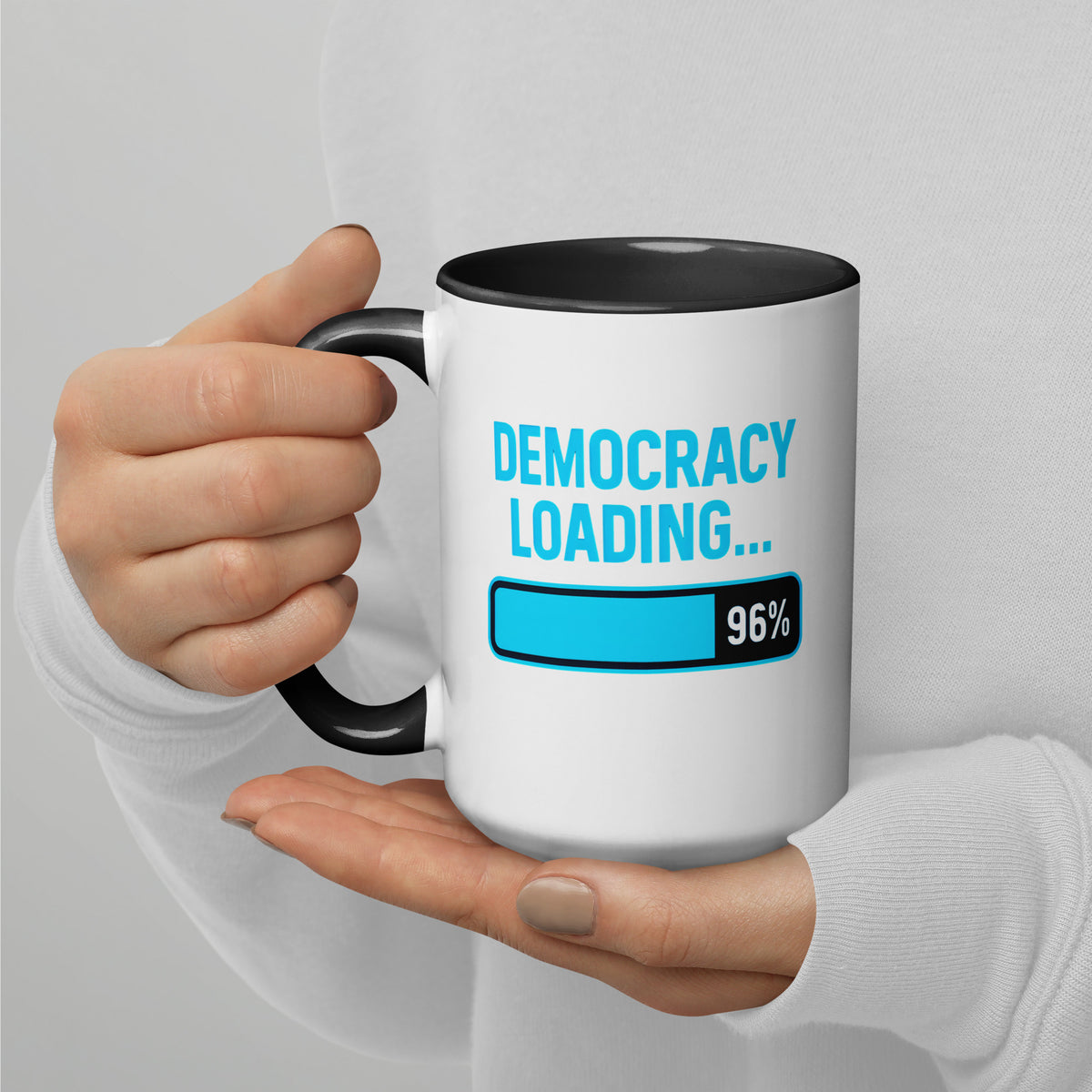 Democracy Loading Mug with Color Inside political activism mug Democracy First