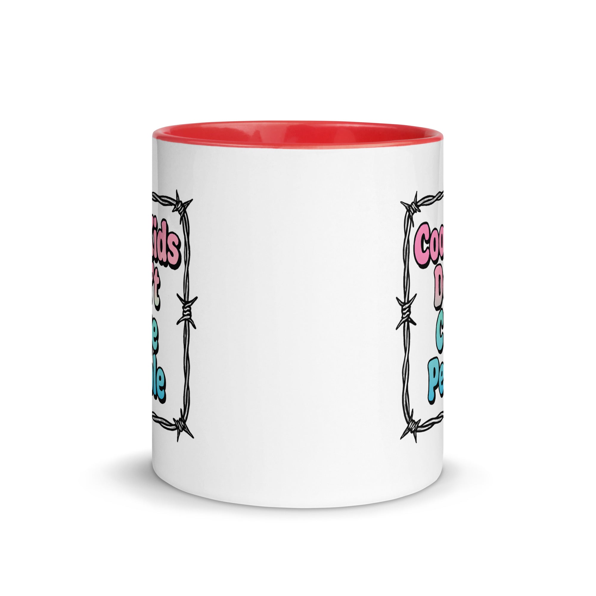 Cool Kids Don't Cage People Mug with Color Inside political activism mug Democracy First