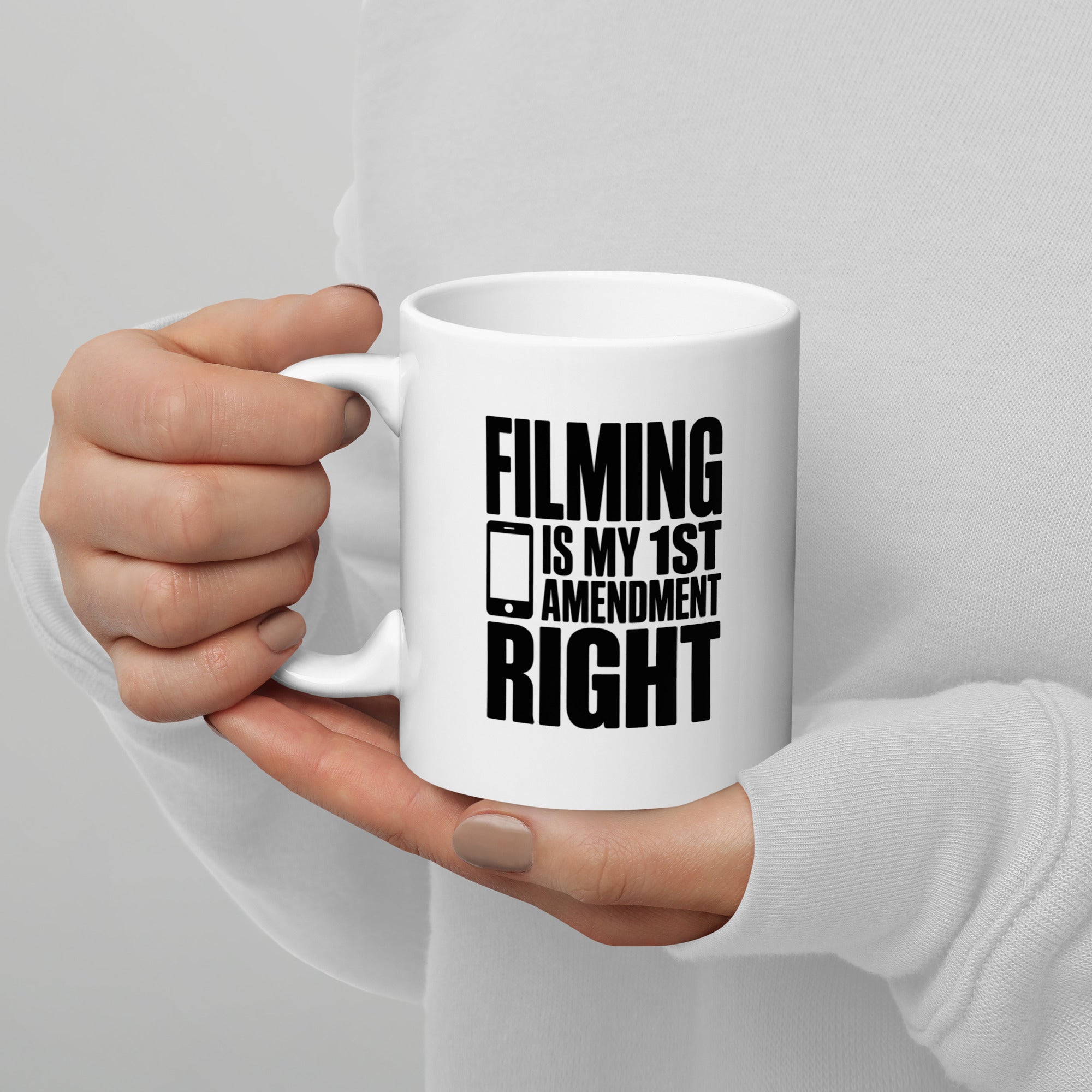 Filming Is My 1st Amendment Right-White glossy mug Admend Secondary image