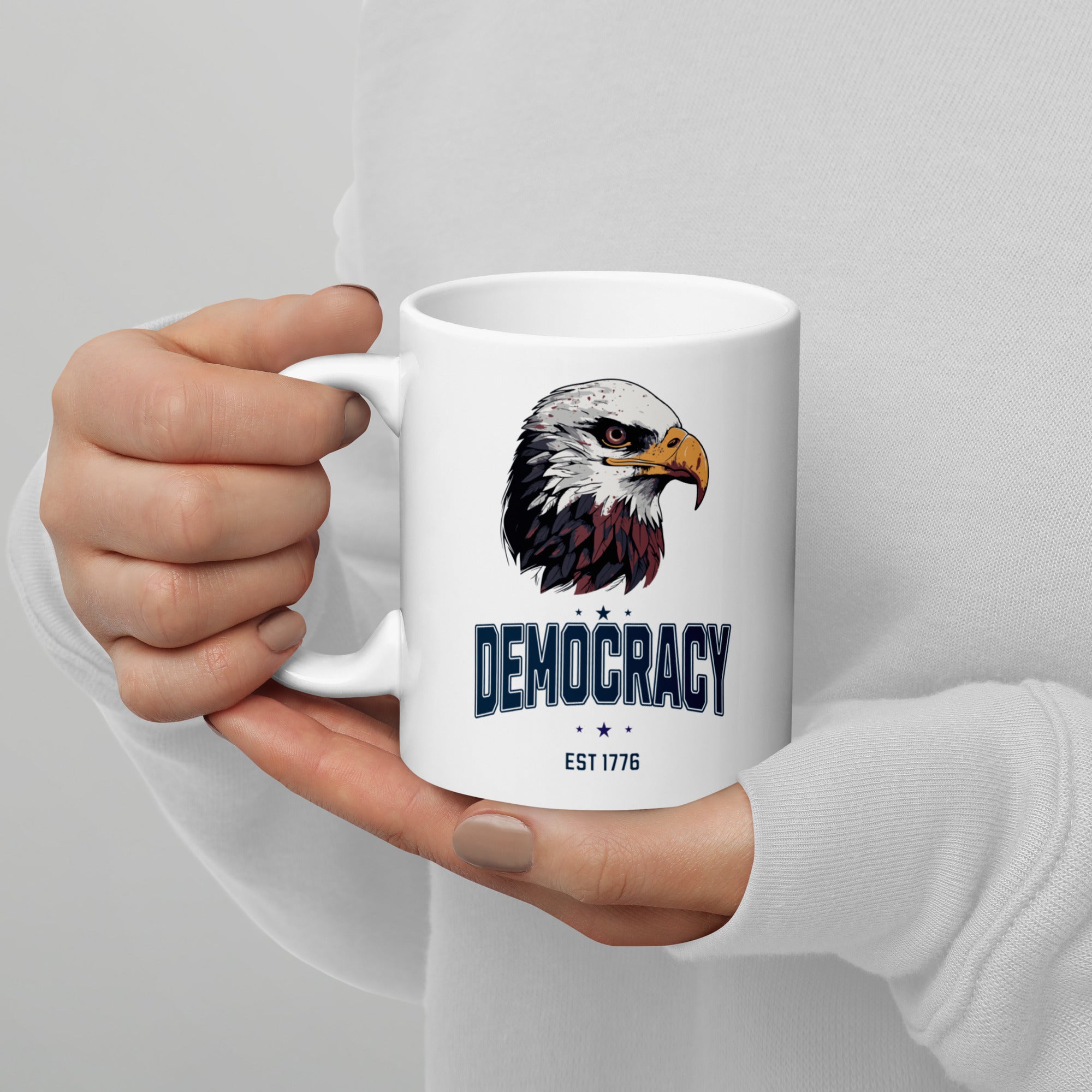 Democracy EST 1776-White glossy mug Secondary image
