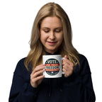 Vote Like Your Freedom Depends On It White glossy mug political activism mug Democracy First
