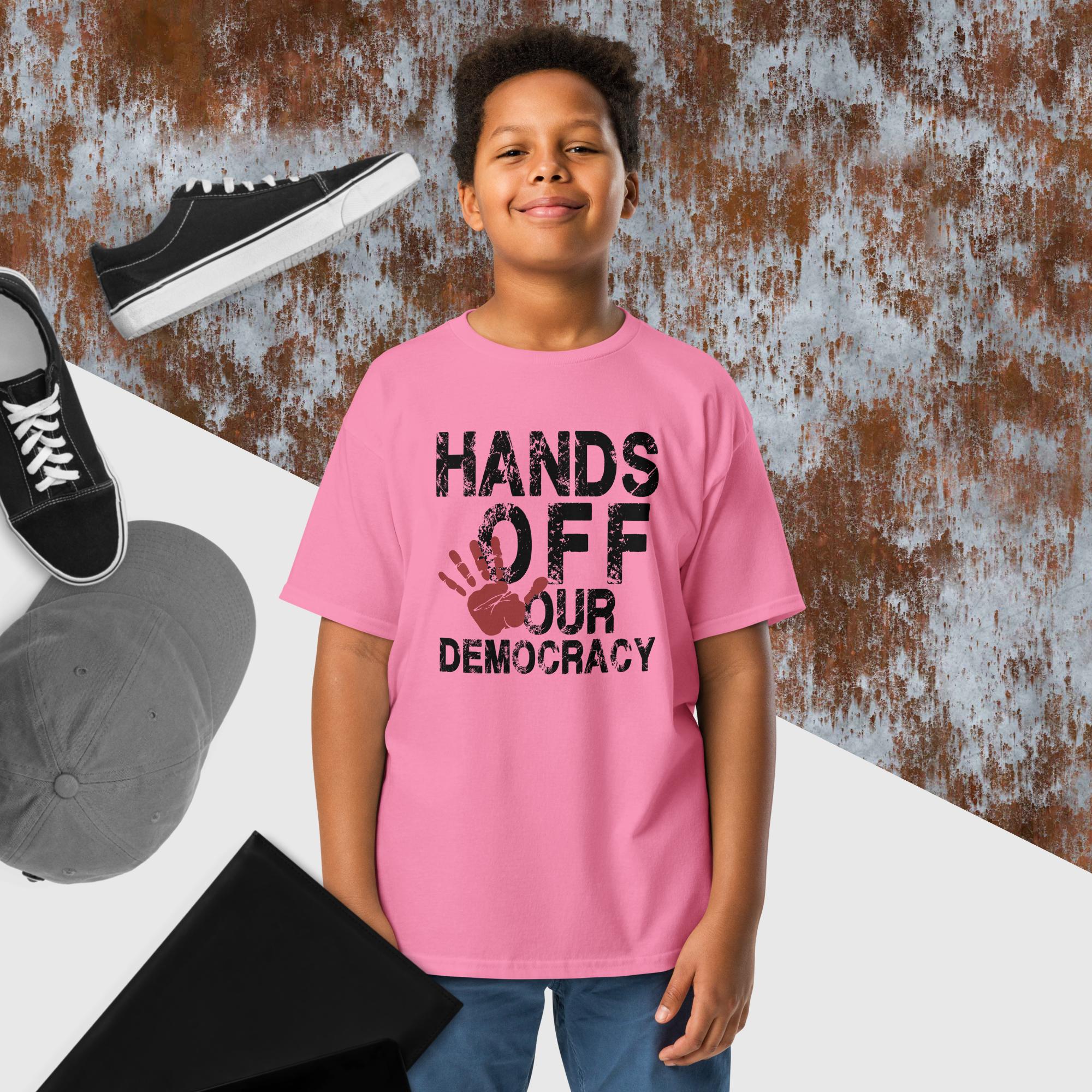 Hands Off Democracy Youth classic tee political activism t-shirt Democracy First Main image