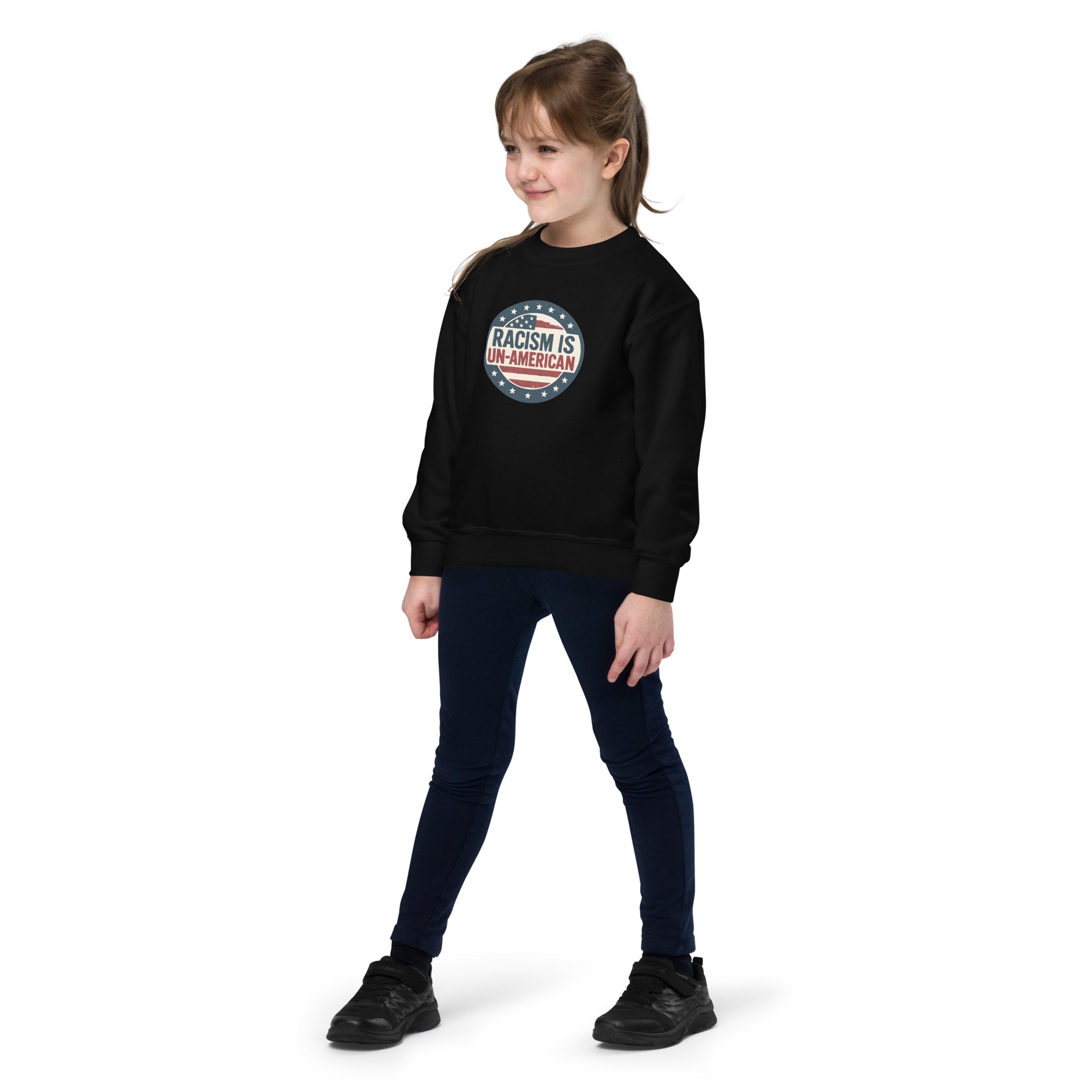 Racism is UnAmerican Kids/Youth crewneck sweatshirt political activism sweatshirt Democracy First