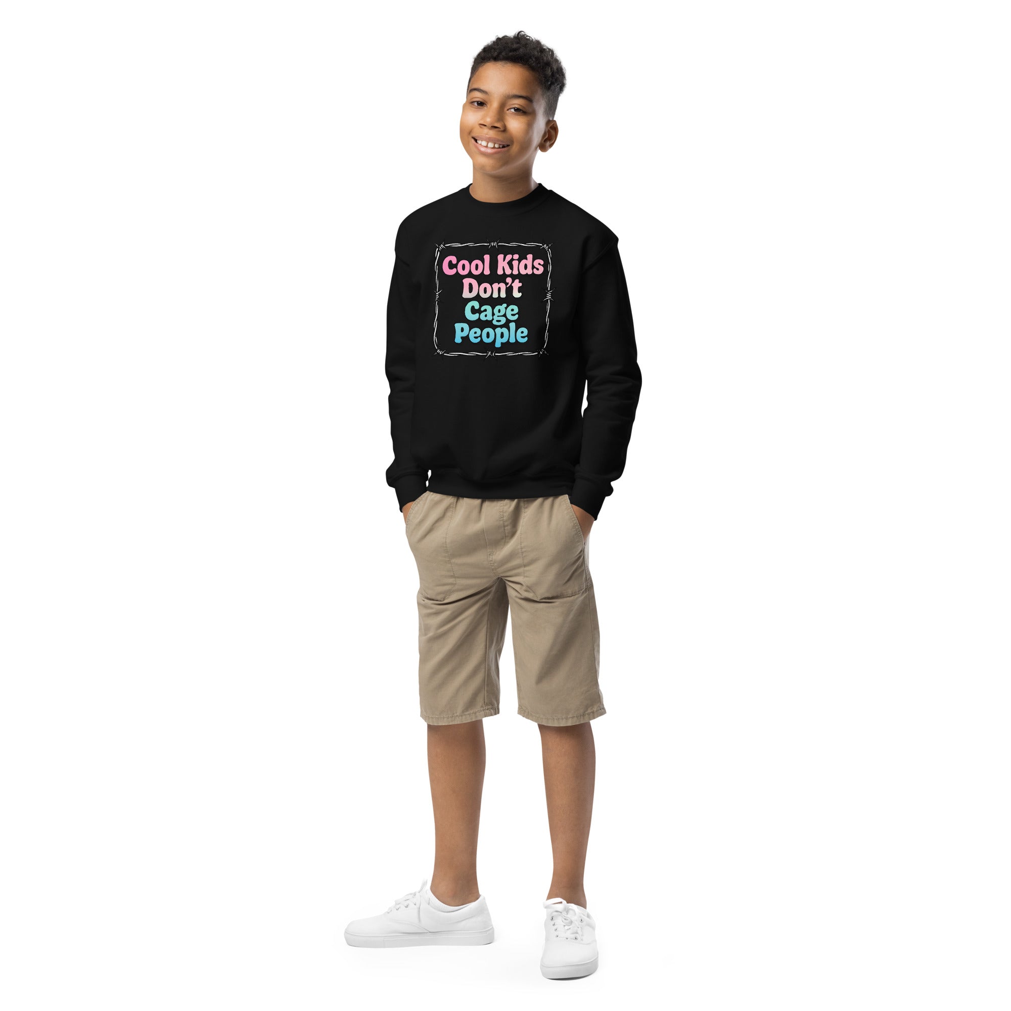 Cool Kids Don't Cage People- Kids/Youth crewneck sweatshirt Secondary image