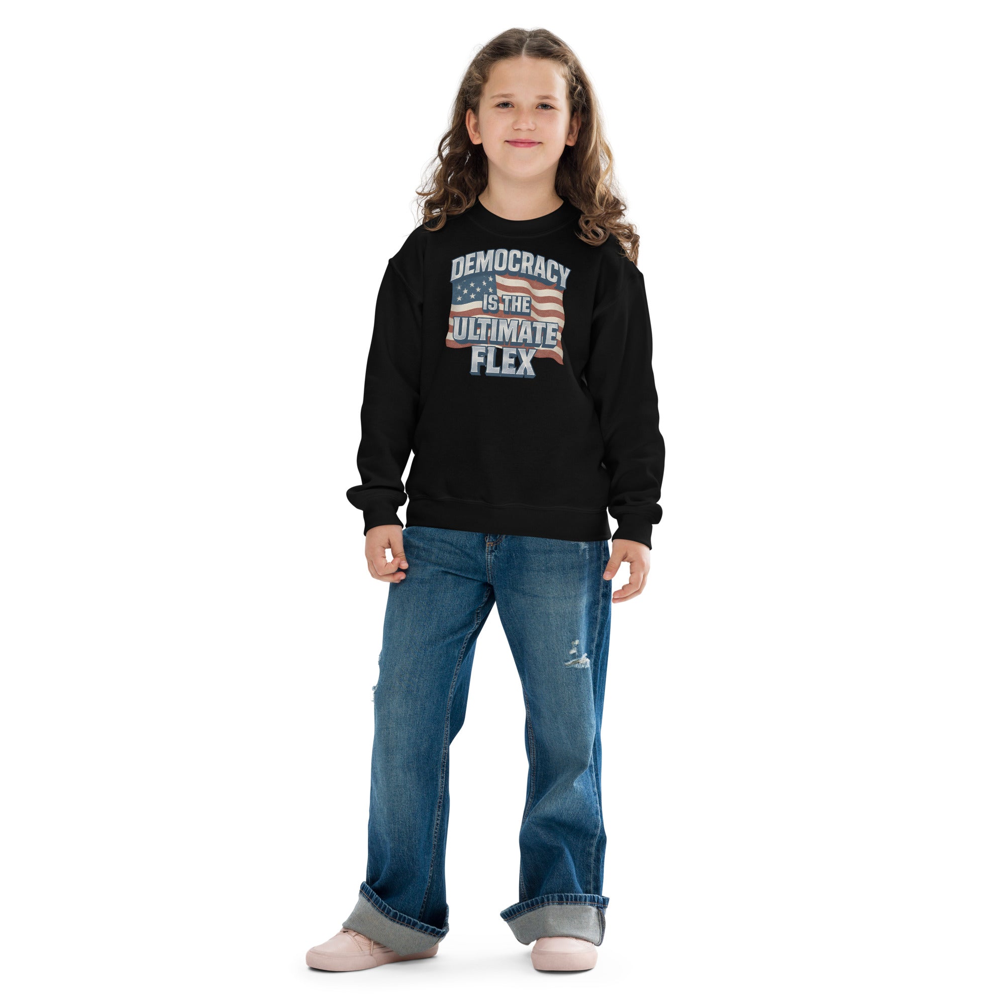 Democracy Is The Ultimate Flex- Kids/Youth crewneck sweatshirt Secondary image