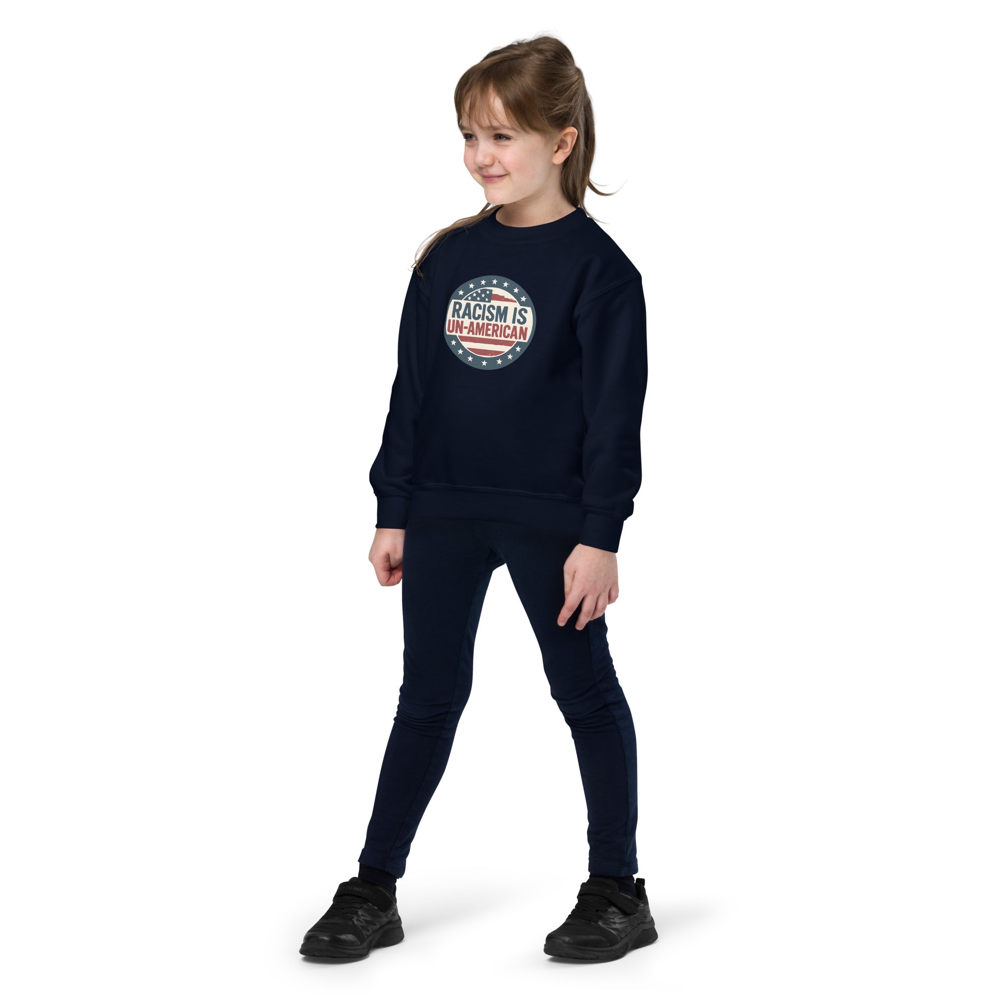 Racism is UnAmerican- Kids/Youth crewneck sweatshirt Secondary image