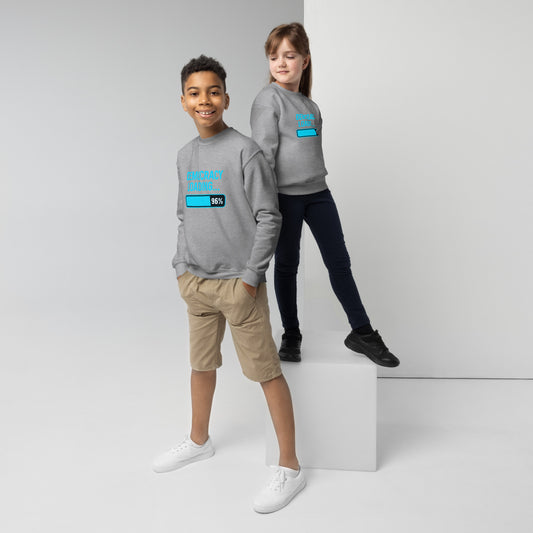 Democracy Loading Youth crewneck sweatshirt political activism sweatshirt Democracy First