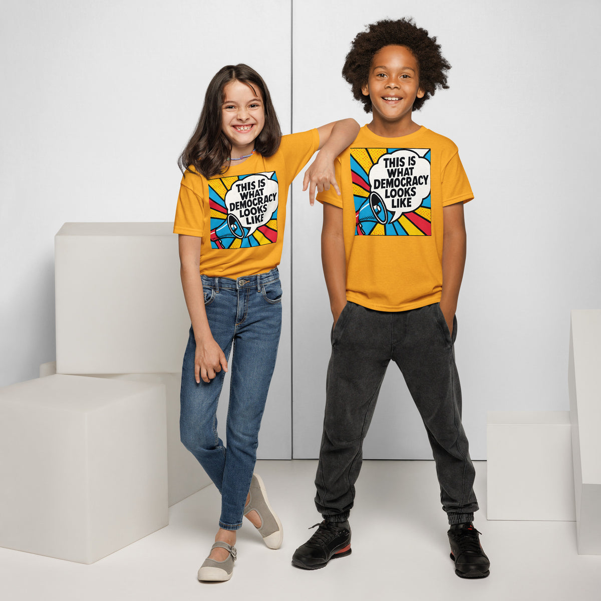 This Is What Democracy Looks Like Youth t shirt political activism hat Democracy First