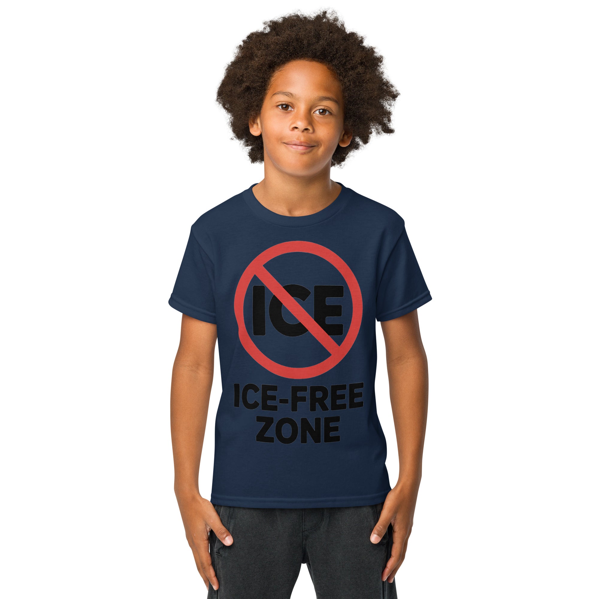ICE FREE ZONE Kids/Youth t shirt Democracy First political apparel Main image